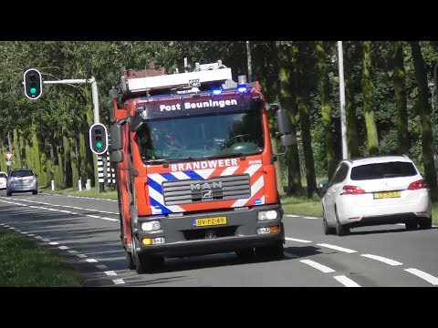 Prio 1 TS 08-4231 met spoed naar ongeval letsel A50 Ewijk