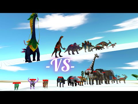 Herbivore Dinosaurs vs Modern Mammals - Animal Revolt Battle Simulator #arbs #arbsgame