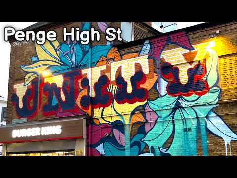 Amazing Murals along Penge High St at Sunset | Slow TV