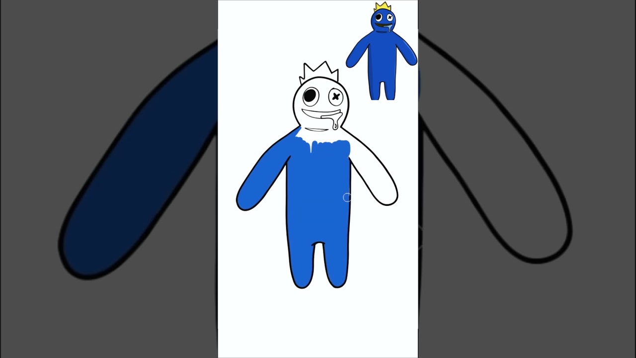 How To Draw Blue from Roblox Rainbow Friends | Step by step | Drawing Blue from Rainbow Friends