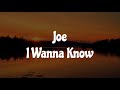 Joe - I Wanna Know (Lyrics) 🎵