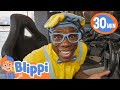 Juca And Blippi Race With Go Karts Blippi Vehicles Learning Videos For Kids
