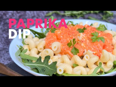 Feta Paprika Dip als Soße, aufs Brot, für Gemüse / proteinreich & lecker
