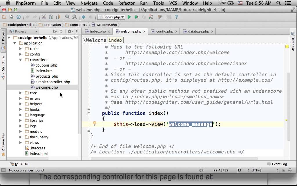 Hello World in CodeIgniter