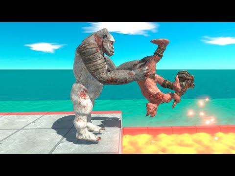 Old Goro Pushes Units into the Lava Trap - Animal Revolt Battle Simulator