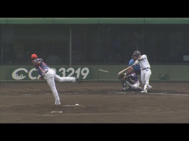 【ファーム】初球を仕留めた!! ライオンズ・古市尊 タイムリーヒットで追加点を挙げる!!  2024年7月14日 埼玉西武ライオンズ 対 オイシックス新潟アルビレックスBC
