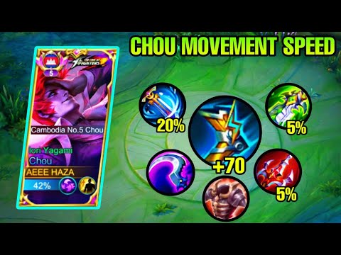 NEW META!! CHOU MOVEMENT SPEED ABUSE🔥(MOVEMENT/ATTACK HACK) CHOU BEST BUILD 2023