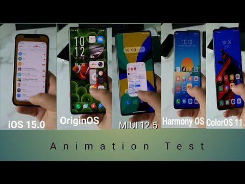 MIUI 12.5 Vs One UI 3.1 Vs HarmonyOS 2 Vs iOS 15 Vs Origin OS - Animation Test