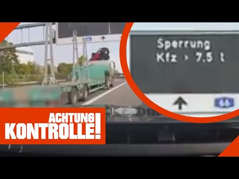 LKW Autobahn-Sperrung missachtet! Das wird teuer! | Achtung Kontrolle | Kabel Eins