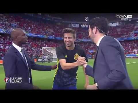 Pique and Abidal before Spains match