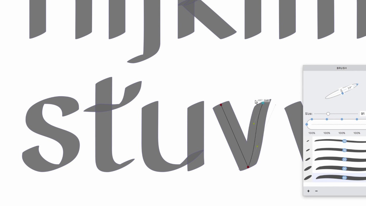 Power Brush. Fast prototyping of calligraphic strokes in FontLab VI.