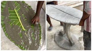 Turn a Giant Leaf into a Beautiful Cement Table | Easy DIY Step-by-step 
