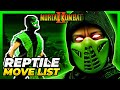 REPTILE MOVE LIST Mortal Kombat II MK2