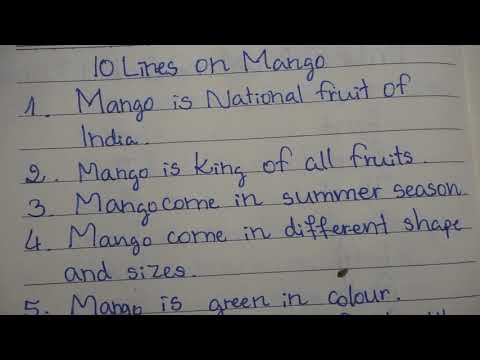 Mango very short essay - 10 Lines on Mango