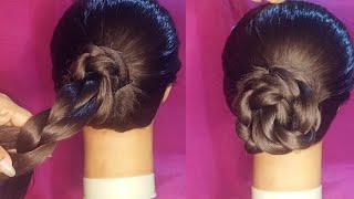 Very Easy Hairstyle Step By Step || Braided Bun Hairstyle || BARNA'S MAKEOVER