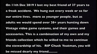 My Vintage Video Games, a tribute to my recently passed best friend
