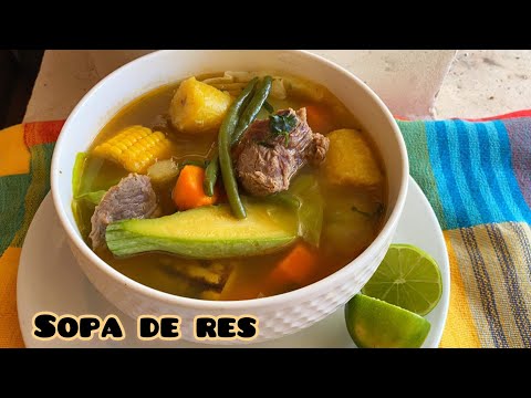 SOPA O CALDO DE RES receta bien sabrosa 😋