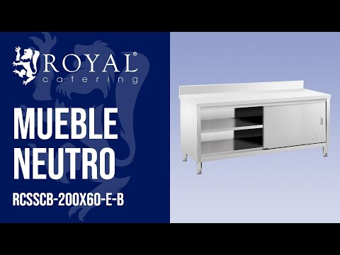 vídeo - Mueble neutro de acero inoxidable - ECO - 200 x 60 cm - 600 kg - antisalpique - Royal Catering