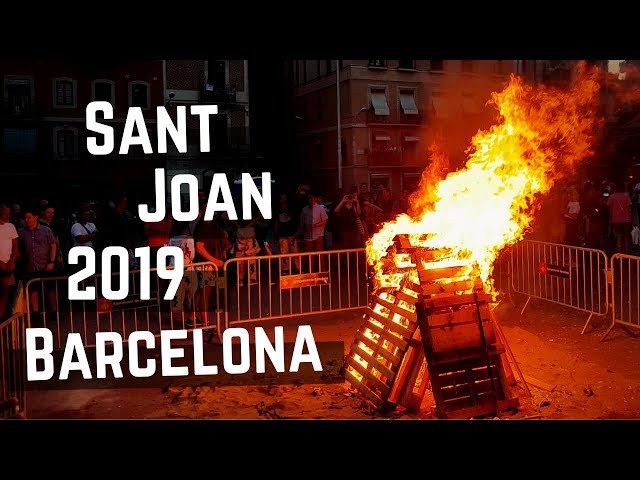 Sant Joan 2019 Barcelona | Llama del Canigó & Gigantes & Hoguera & Nit de Foc & Fuegos Artificiales