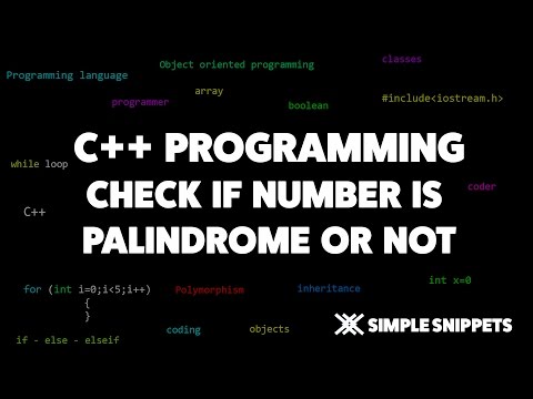 C++ program to Check for Palindrome Numbers | C++ programming tutorials for beginners