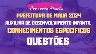 ADI MAUÁ 2024 - Questões Conhecimentos Específicos