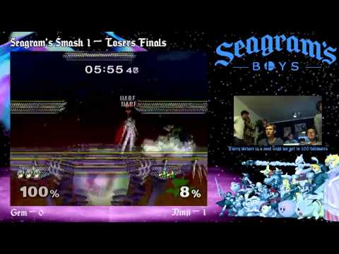Seagram's Smash 1 - LF - Gem (Marth) vs. Ninji (Falco, Fox)