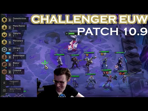 Challenger EUW Demolitionist Miss Fortune 10.9 and Chrono Blademaster comp SuperJJ | TFT Pro Replays