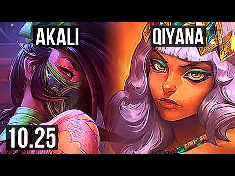 AKALI vs QIYANA (MID) | 8 solo kills, 900K mastery, 300+ games, Dominating | EUW Diamond | v10.25