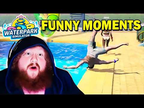 1 Hour of CaseOh Playing Waterpark Simulator! (Funny Moment) #7