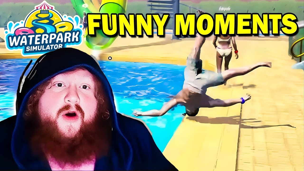 1 Hour of CaseOh Playing Waterpark Simulator! (Funny Moment) #7