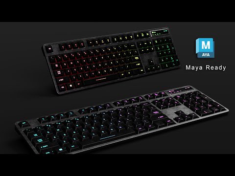 Making of Neon Light Gaming Keyboard in Maya