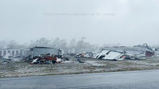 Raw footage of Hurricane IDA extreme winds and storm surge, Golden Meadow, LA - 8-29-2021