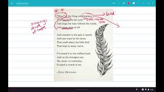 Hope is the Thing With Feathers - annotation and analysis