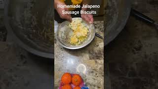 Jalapeno & Cheddar Sausage Biscuit #kurtshomliv #foodies #homemadesausage #homemadebiscuits #fyp