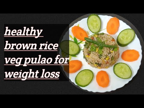 1 tsp ఆలివ్ఆయిల్తో బ్రౌన్ రైస్ వెజ్ పులావ్ || healthy brown rice veg pulao recipe || for weight loss