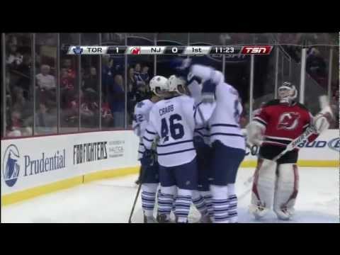Crabb Goal - Leafs 1 vs Devils 0 - Nov 2nd 2011 (HD)