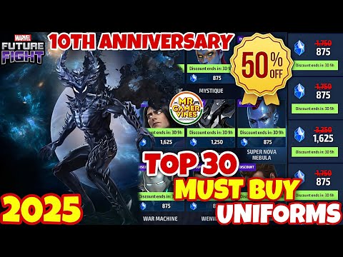 (2025)TOP 30 Must Buy Uniforms ✅ All Uniforms Sale 50% Discount on Anniversary | Marvel Future Fight