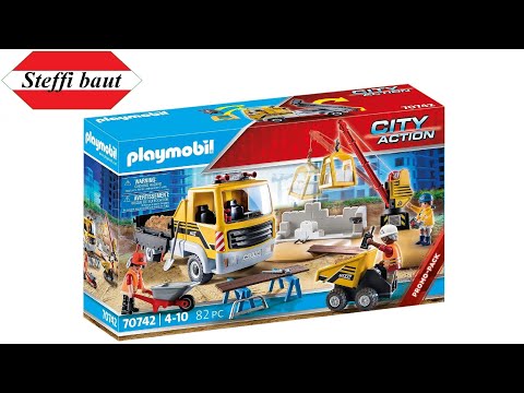 PLAYMOBIL City Action 70742 Baustelle mit Kipplaster Unboxing & Build