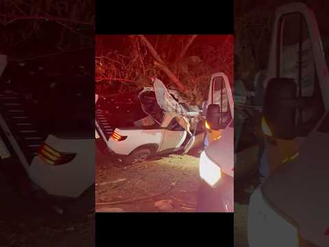 Caminhonete sai da pista e bate em barranco na rodovia PR 495 entre Missal e Dom Armando