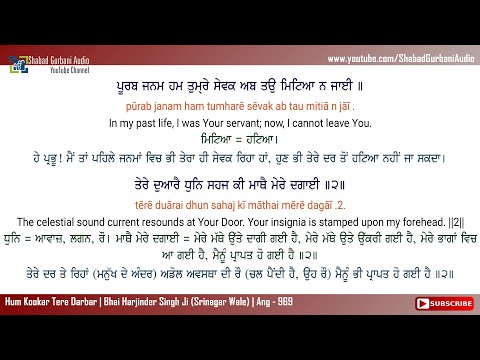 Hum Kookar Tere Darbar | Bhai Harjinder Singh Ji | Punjabi , English Lyrics & Meaning | 4k 60 fps