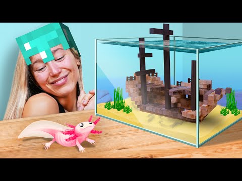 Aquarium Info - I Built Minecraft IRL for my Axolotl