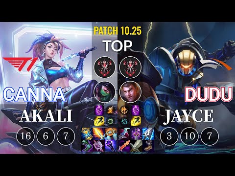 T1 Canna Akali vs HLE DuDu Jayce Top - KR Patch 10.25
