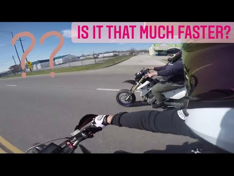 BIG BORE DRZ440sm vs stock DRZ400sm!