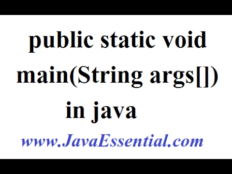 public static void main(String args[]) in Java with example