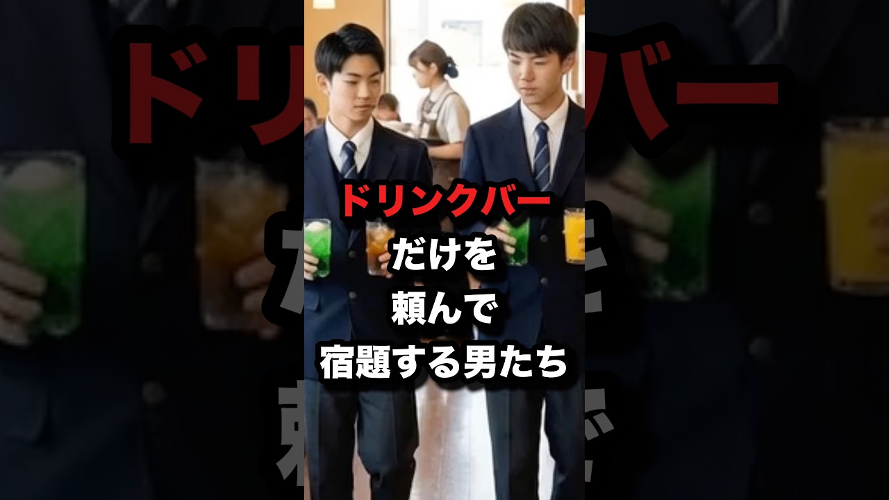 ドリンクバーだけ頼んで宿題する男たち　神社にやって来た観光客が　 #shorts #ショート #修羅場 #スカッと