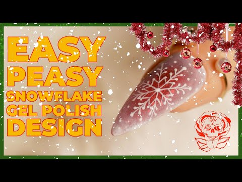 Christmas Snowflake Gel Polish Design
