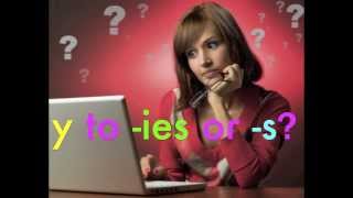 how to spell: y to -ies or -s plural spelling rule