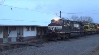 preview picture of video 'NS 155 w/ Virginian Heritage Unit in Millen, GA 2/23/15'