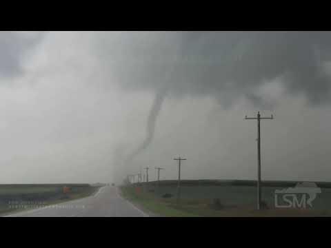7-14-2021 Stanhope, IA- Tornado hits barn and trees at close range in Iowa tornado outbreak