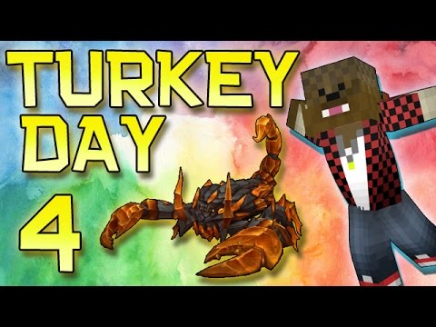 Minecraft: Modded Turkey Day Thanksgiving Survival Let's Play w/Merome 4 - Scorpion Weapons & Armor!